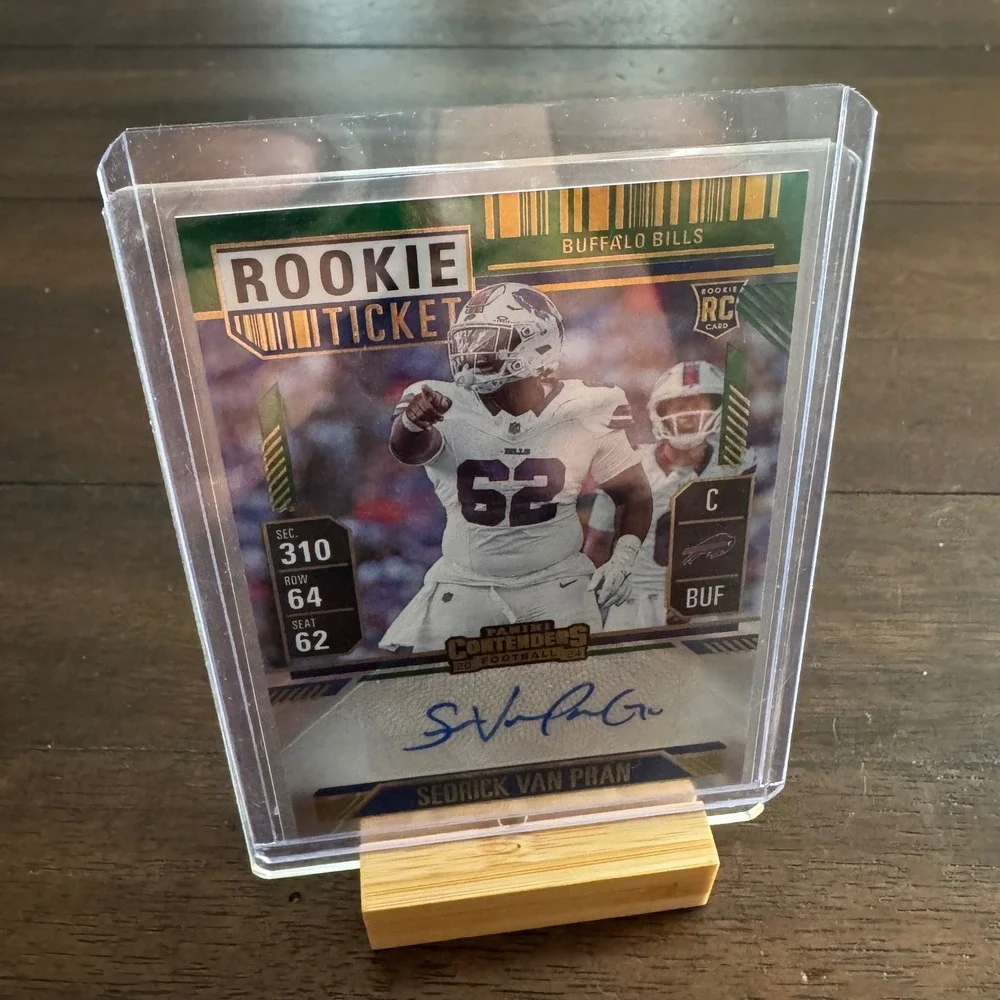 Panini Rookie Ticket Card Sedrick Van Pran Buffalo Bills Autograph RC 229